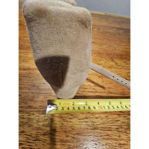 Sam Edelman Odila Scalloped Block Heel Sandals Suede Nude Beige Size 9 Dressy - Picture 5 of 8